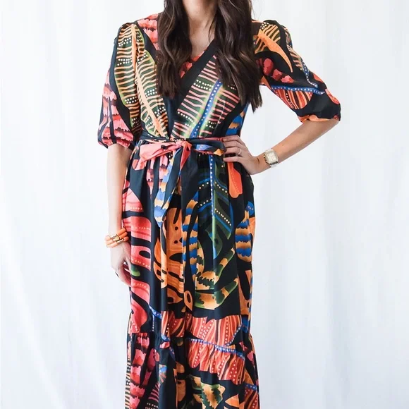Tropical Print Maxi Dress - Picture 3 of 5